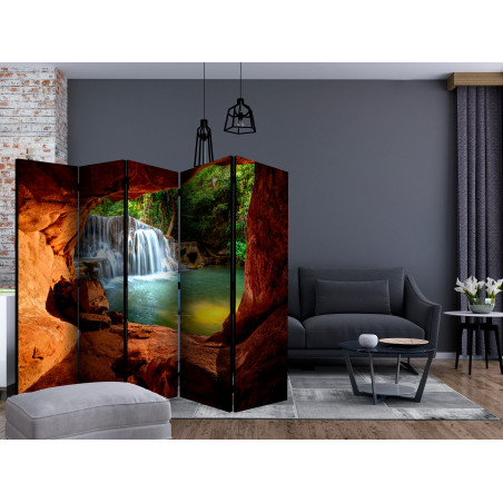 Paravan Cave: Forest Waterfall Ii [Room Dividers] 225 cm x 172 cm-01