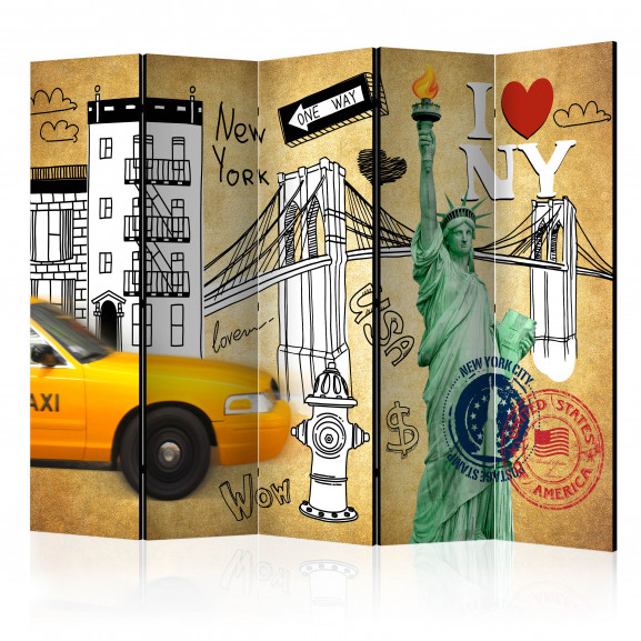 Paravan One Way New York Ii [Room Dividers] 225 cm x 172 cm