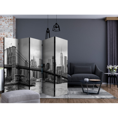 Paravan Road To Manhattan (Black And White) Ii [Room Dividers] 225 cm x 172 cm-01