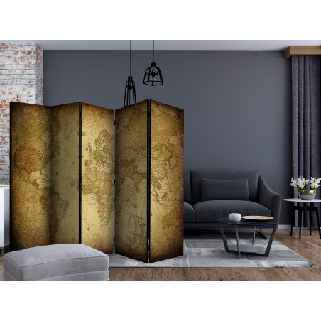 Paravan Old Map Ii [Room Dividers] 225 cm x 172 cm-01