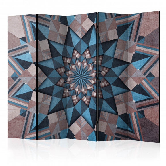 Paravan Star Mandala (Brown And Blue) Ii [Room Dividers] 225 cm x 172 cm