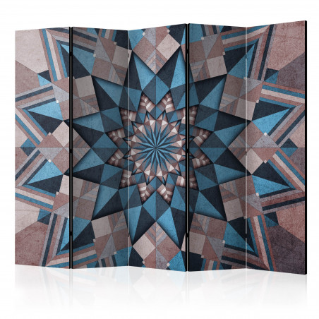 Paravan Star Mandala (Brown And Blue) Ii [Room Dividers] 225 cm x 172 cm-01