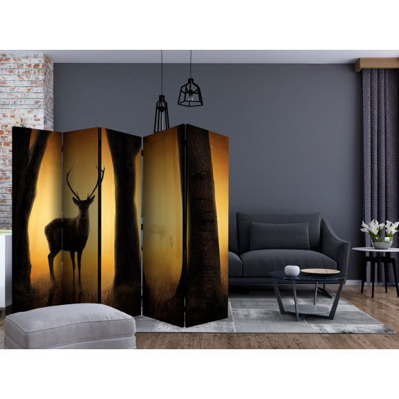 Paravan Deer In His Natural Habitat Ii [Room Dividers] 225 cm x 172 cm Artgeist imagine antiquemob.ro