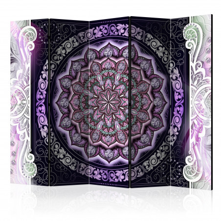 Paravan Round Stained Glass (Violet) Ii [Room Dividers] 225 cm x 172 cm-01