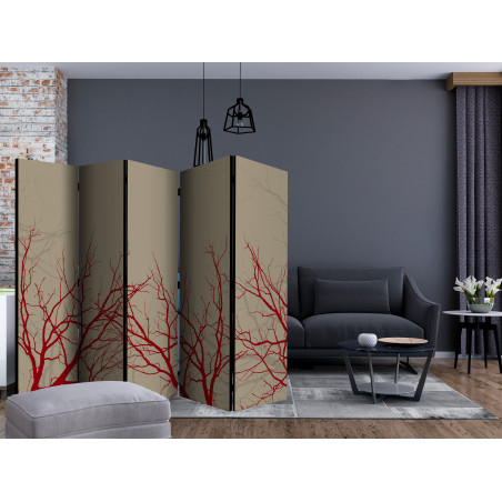 Paravan Red-Hot Branches Ii [Room Dividers] 225 cm x 172 cm-01