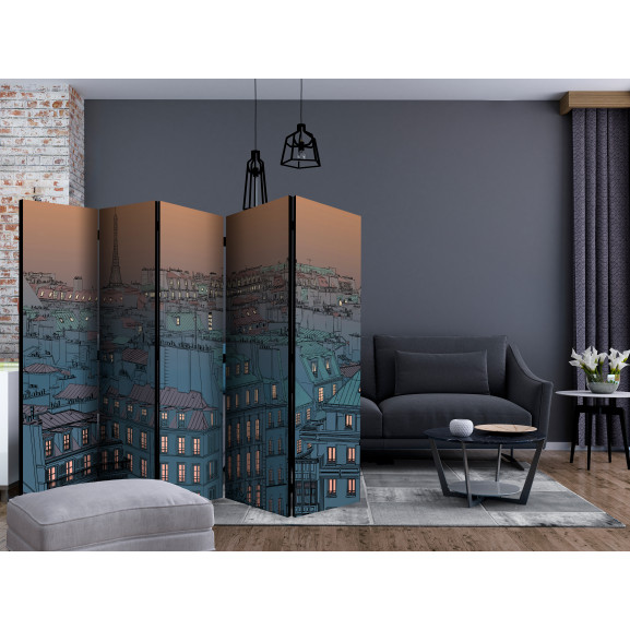 Paravan good evening paris! ii [room dividers] 225 cm x 172 cm