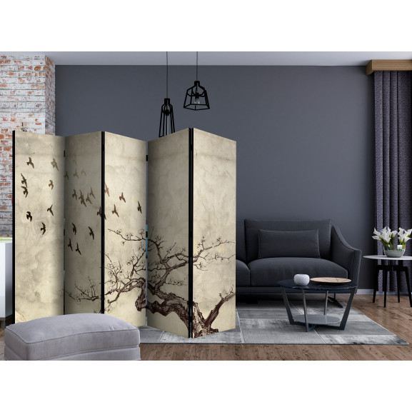 Paravan Flock Of Birds Ii [Room Dividers] 225 cm x 172 cm Artgeist