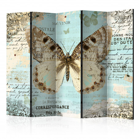 Paravan Postcard With Butterfly Ii [Room Dividers] 225 cm x 172 cm-01