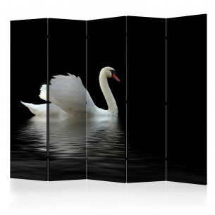 Paravan Swan (Black And White) Ii [Room Dividers] 225 cm x 172 cm