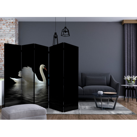 Paravan Swan (Black And White) Ii [Room Dividers] 225 cm x 172 cm-01