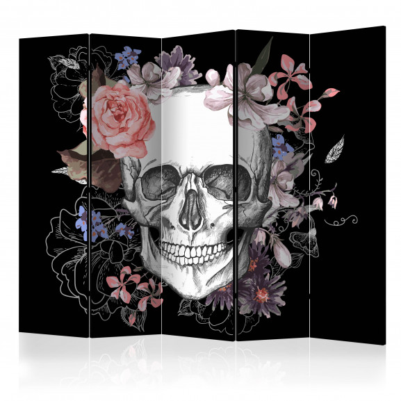 Paravan Skull And Flowers Ii [Room Dividers] 225 cm x 172 cm