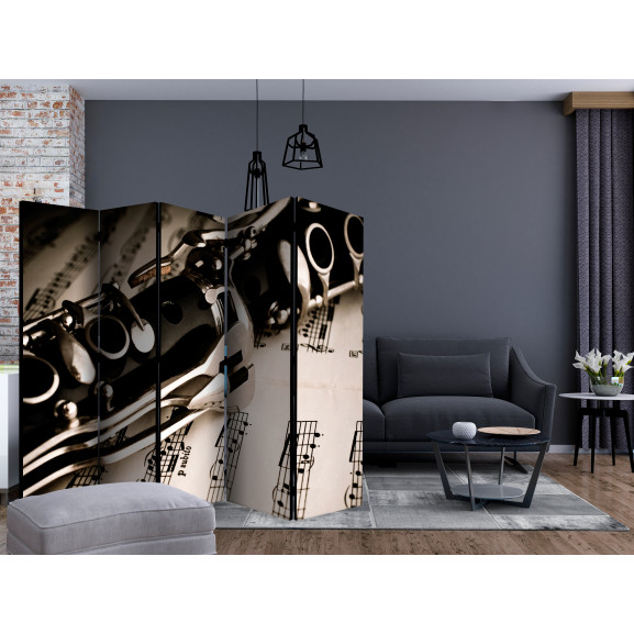 Paravan clarinet and music notes ii [room dividers] 225 cm x 172 cm