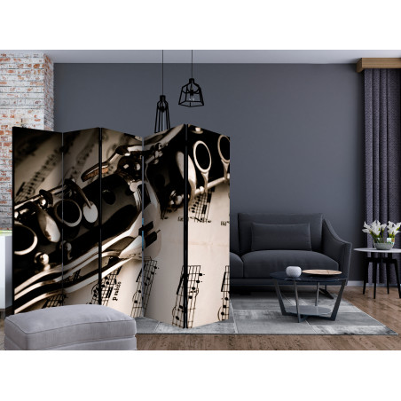 Paravan Clarinet And Music Notes Ii [Room Dividers] 225 cm x 172 cm-01