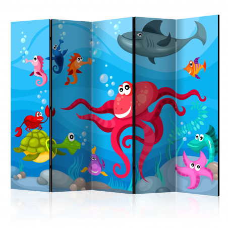 Paravan Octopus And Shark Ii [Room Dividers] 225 cm x 172 cm-01