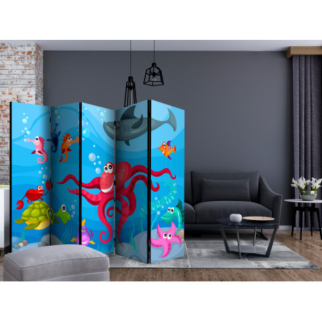 Paravan Octopus And Shark Ii [Room Dividers] 225 cm x 172 cm-01