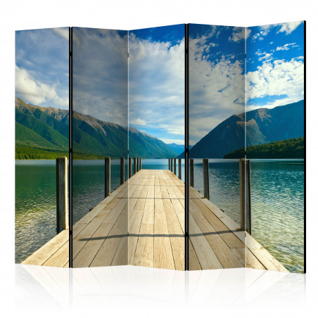 Paravan Mountain Lake Bridge Ii [Room Dividers] 225 cm x 172 cm-01