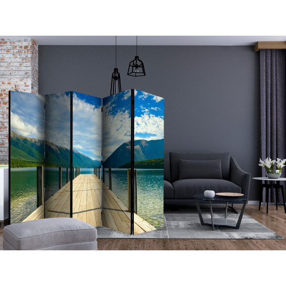 Paravan Mountain Lake Bridge Ii [Room Dividers] 225 cm x 172 cm Artgeist