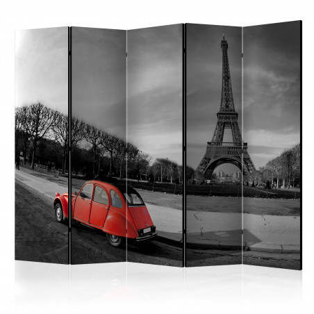 Paravan Eiffel Tower And Red Car Ii [Room Dividers] 225 cm x 172 cm-01