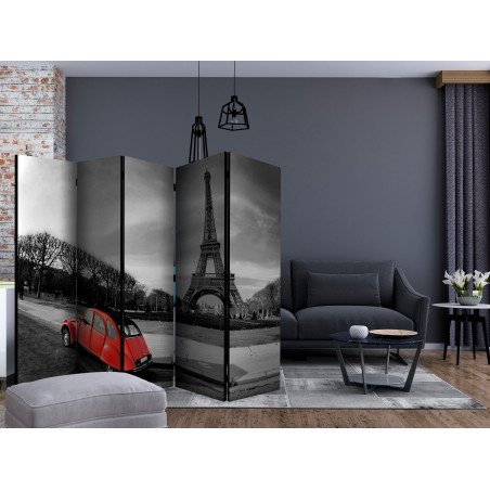 Paravan Eiffel Tower And Red Car Ii [Room Dividers] 225 cm x 172 cm-01
