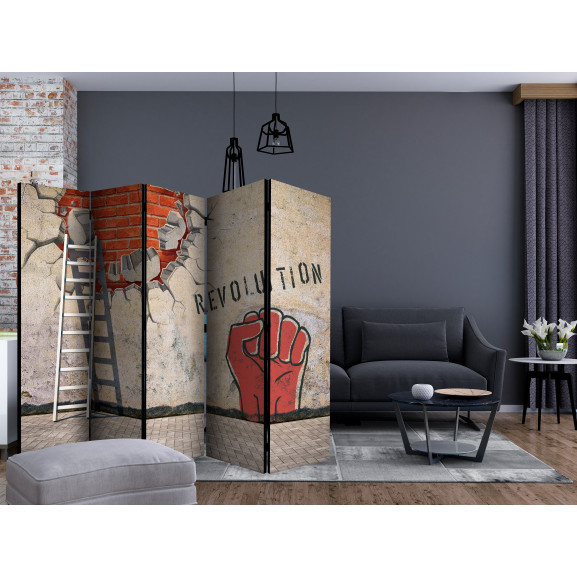 Paravan The Invisible Hand Of The Revolution Ii [Room Dividers] 225 cm x 172 cm Artgeist imagine antiquemob.ro