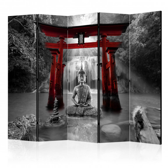 Paravan Buddha Smile (Red) Ii [Room Dividers] 225 cm x 172 cm
