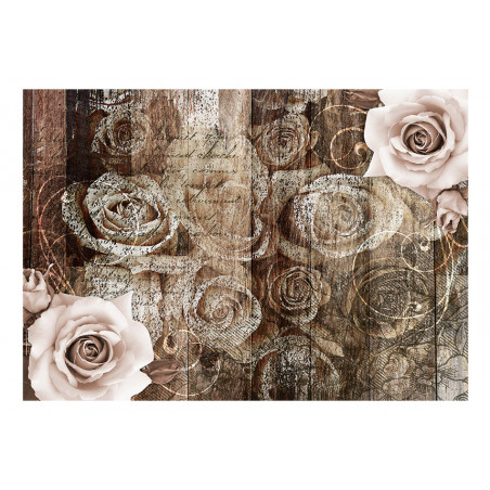 Fototapet Old Wood & Roses-01