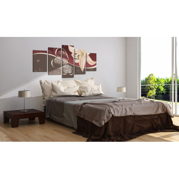 Tablou abstraction with lily 5 pieces