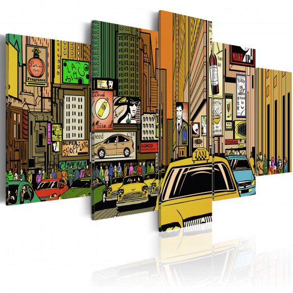 Tablou The Streets Of New York City In Cartoons