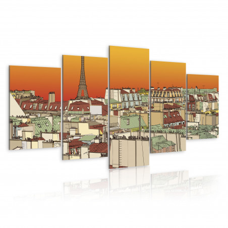 Tablou Parisian Sky In Orange Colour-01