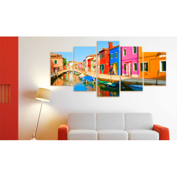 Tablou waterfront in rainbow colors