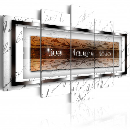 Tablou Live, Laugh, Love White-01