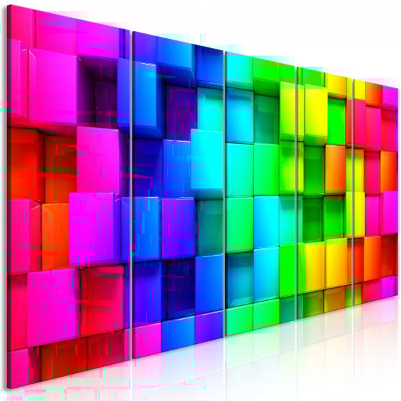 Tablou Colourful Cubes (5 Parts) Narrow