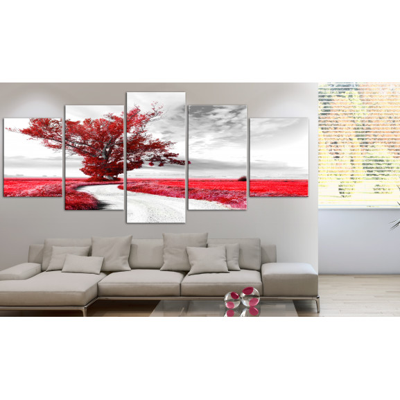 Poza Tablou Lone Tree (5 Parts) Red
