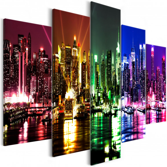 Tablou Rainbow New York (5 Parts) Wide