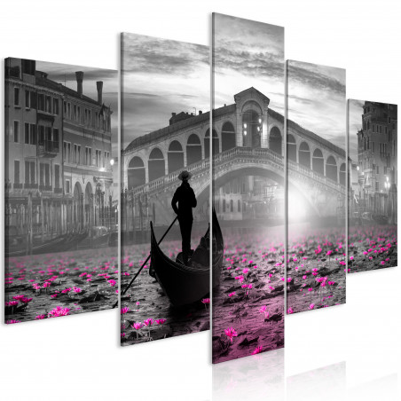 Tablou Magic Venice (5 Parts) Wide Grey-01