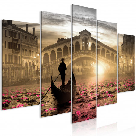 Tablou Magic Venice (5 Parts) Wide Orange-01