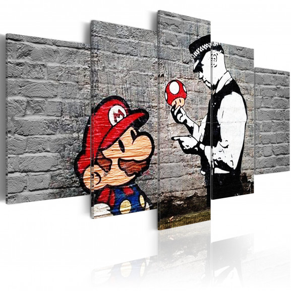 Tablou Super Mario Mushroom Cop (Banksy)