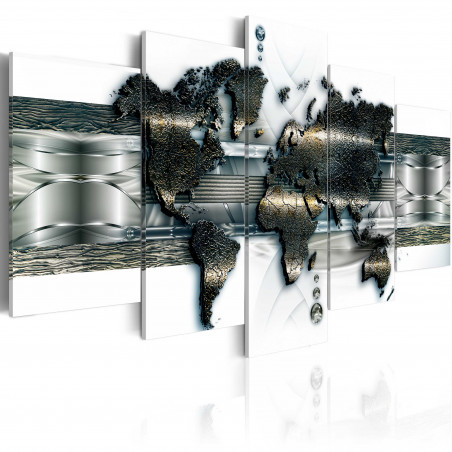 Tablou Metal World Map-01