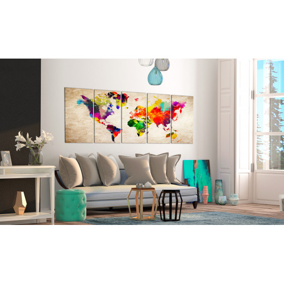 Tablou world map: painted world