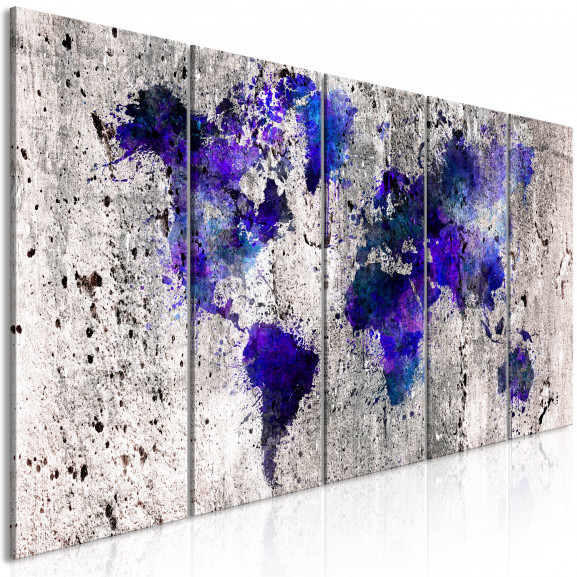 Tablou World Map: Ink Blots (5 Parts) Narrow