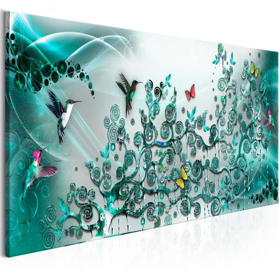 Tablou Hummingbirds Dance (1 Part) Turquoise Narrow