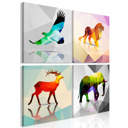 Tablou Colourful Animals (4 Parts)-01