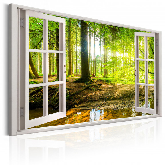 Tablou Window: View On Forest