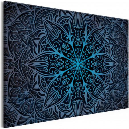 Tablou Oriental Flowers (1 Part) Narrow Blue-01