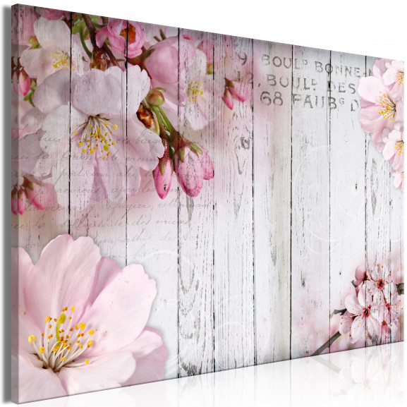 Tablou Flowers On Boards (1 Part) Wide