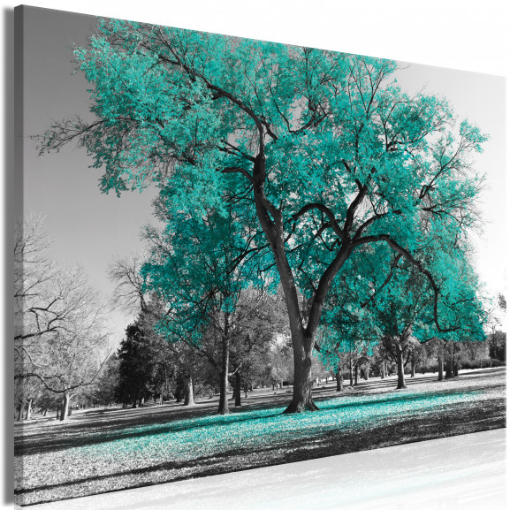 Tablou Autumn In The Park (1 Part) Wide Turquoise