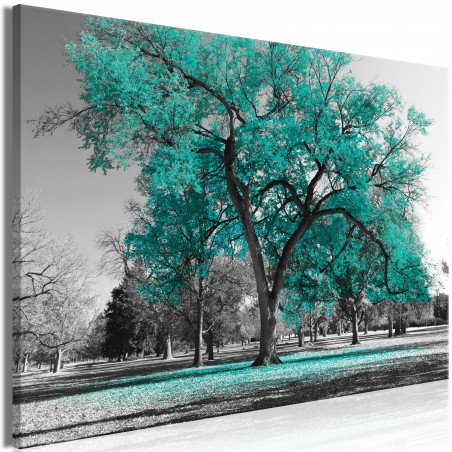 Tablou Autumn In The Park (1 Part) Wide Turquoise-01