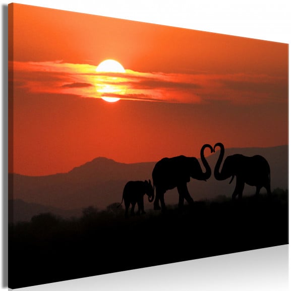Tablou Elephants In Love (1 Part) Wide