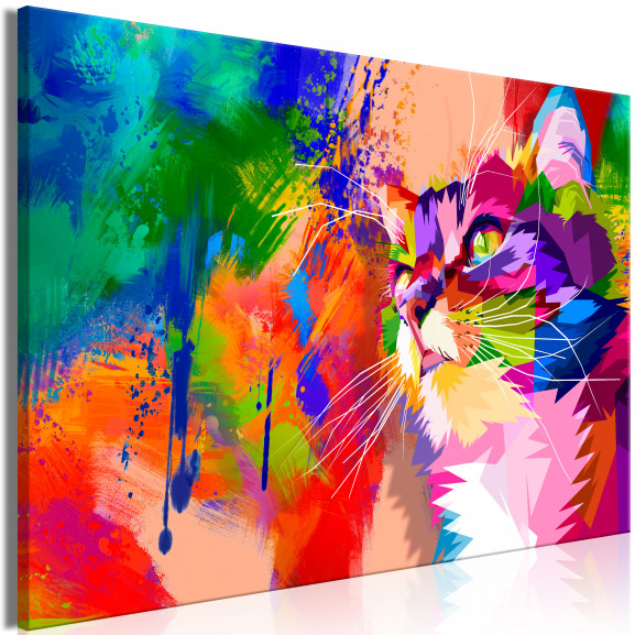 Tablou Colourful Cat (1 Part) Wide