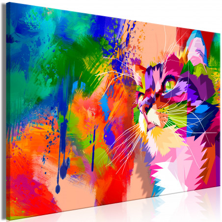 Tablou Colourful Cat (1 Part) Wide-01
